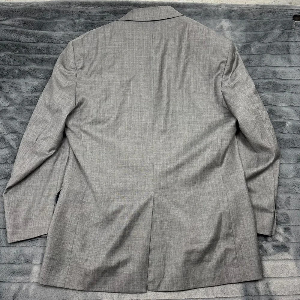 Jos A Bank Signature Collection Grey Wool Glen Check Blazer Sport Coat 43 Long